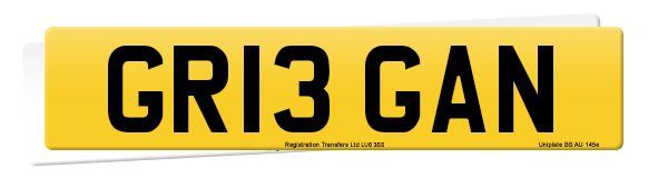 Registration number GR13 GAN